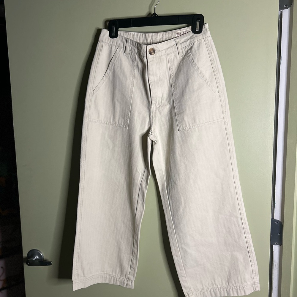 Wishlist Women's Light Tan Cropped Jeans
